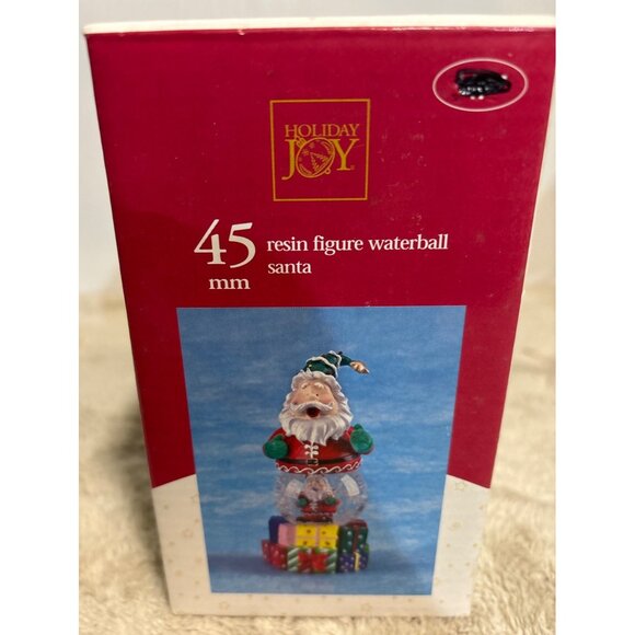 Santa Claus Snowglobe Resin Figure 45mm Holiday Joy with Box 5" Tall - Picture 9 of 9